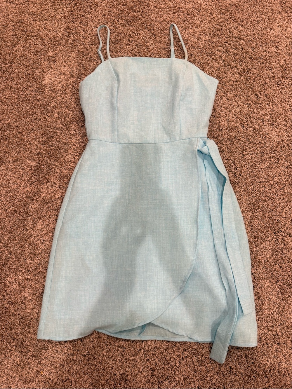 Altar’d State - Light Blue Spaghetti Strap Wrap Mini Dress